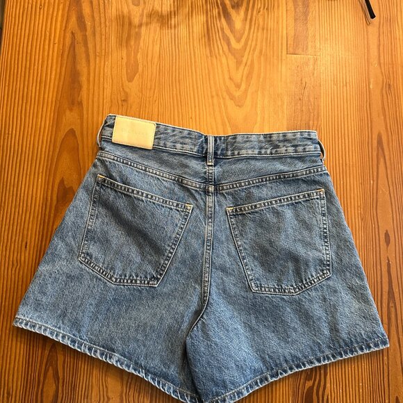 Everlane Blue High Waist Shorts Relaxed Fit - Picture 4 of 4